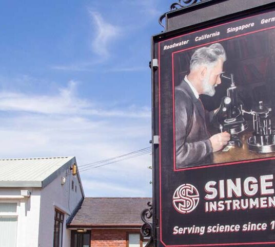 Singer Instruments pub sign