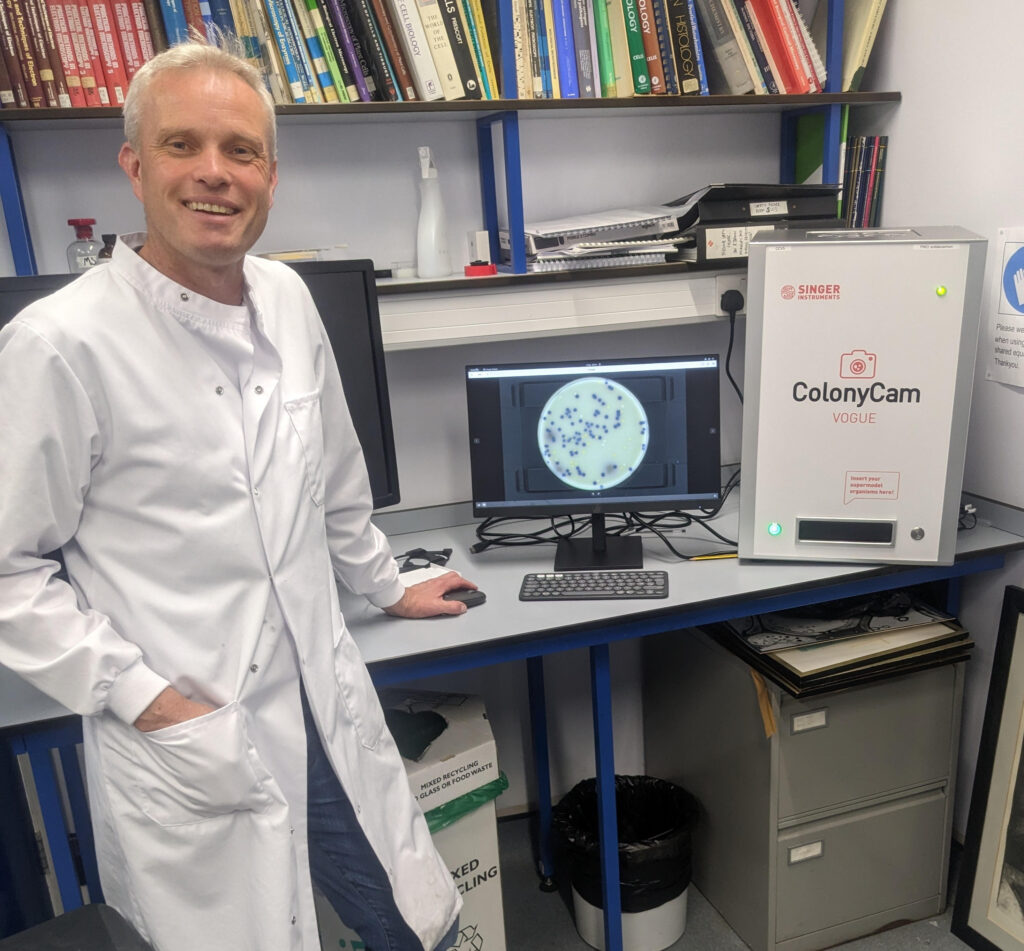 Professor Gourlay with the ColonyCam