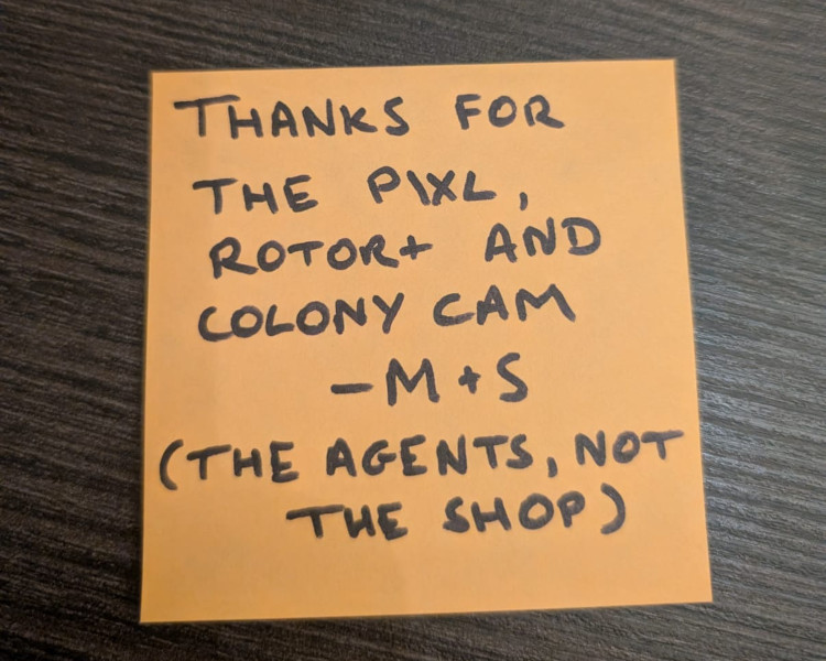 Post it note left after the memory wipe