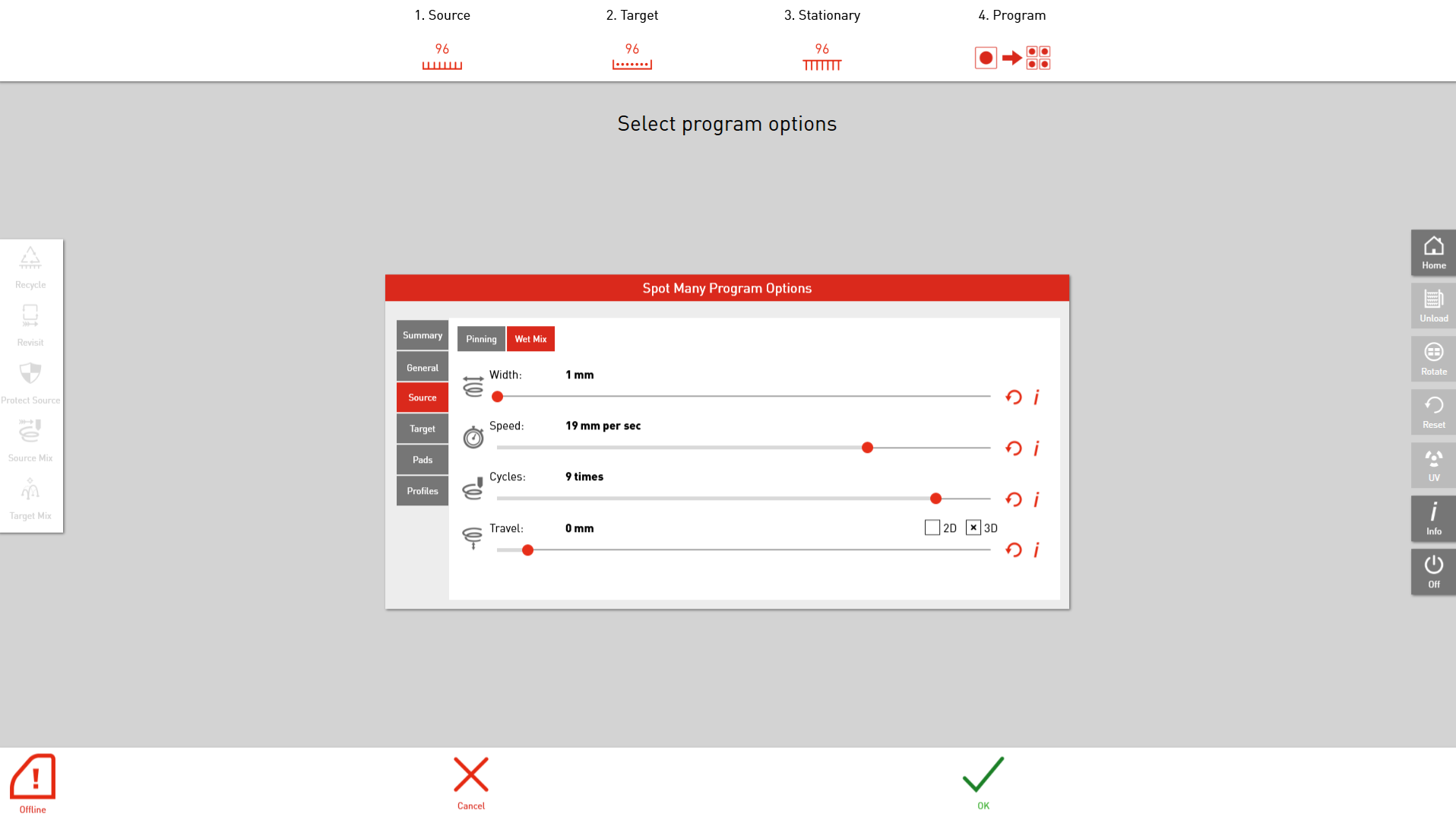 ROTOR's UX to change the mixing settings