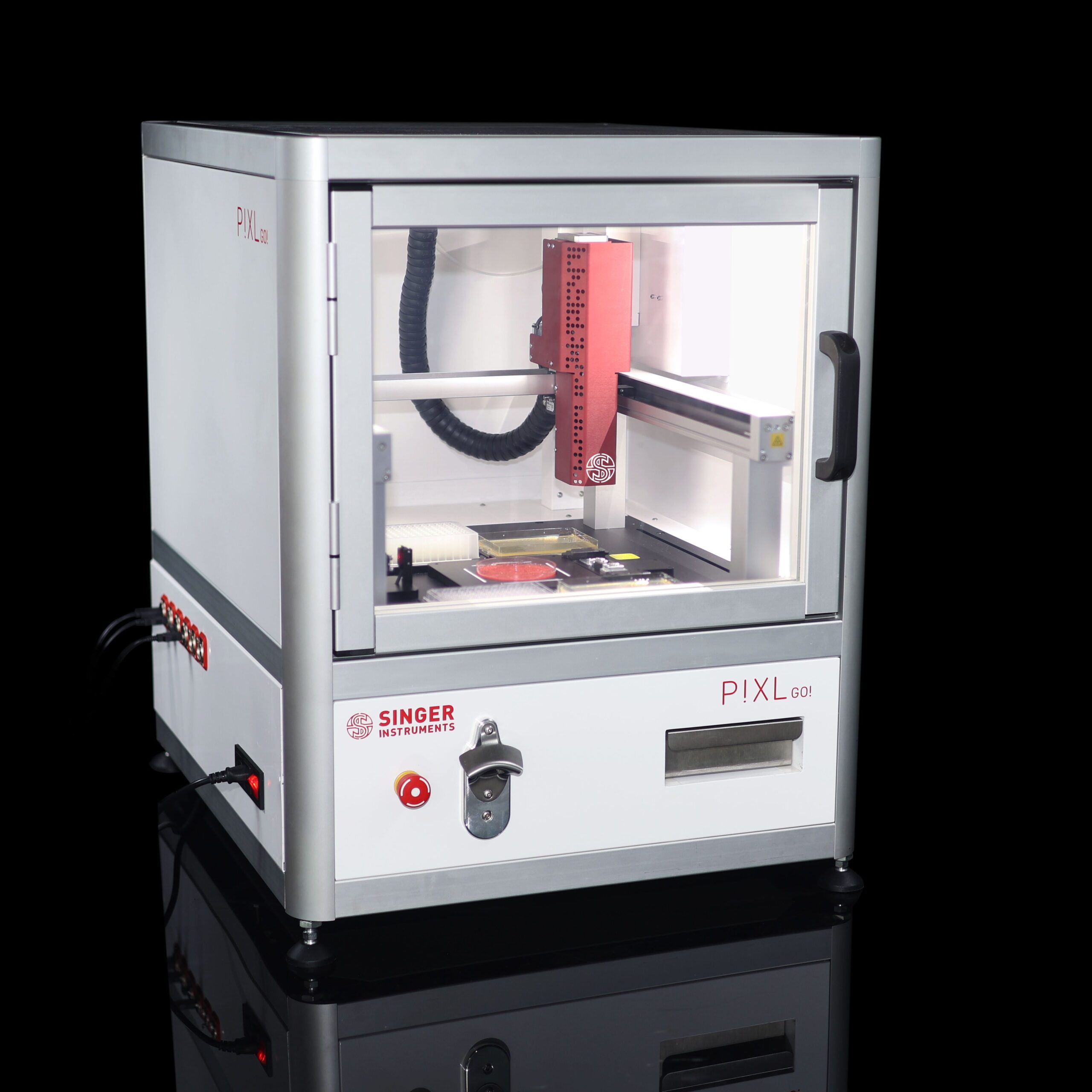 PIXL precision microbial colony picker with a manual door. 