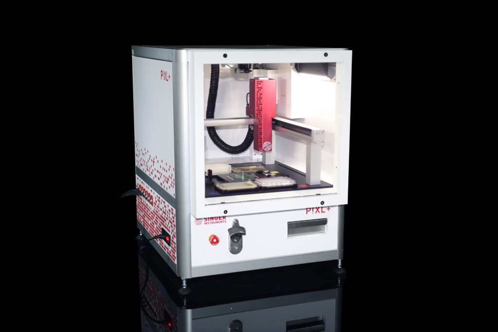 PIXL+ precision microbial colony picker with a space saving door. 