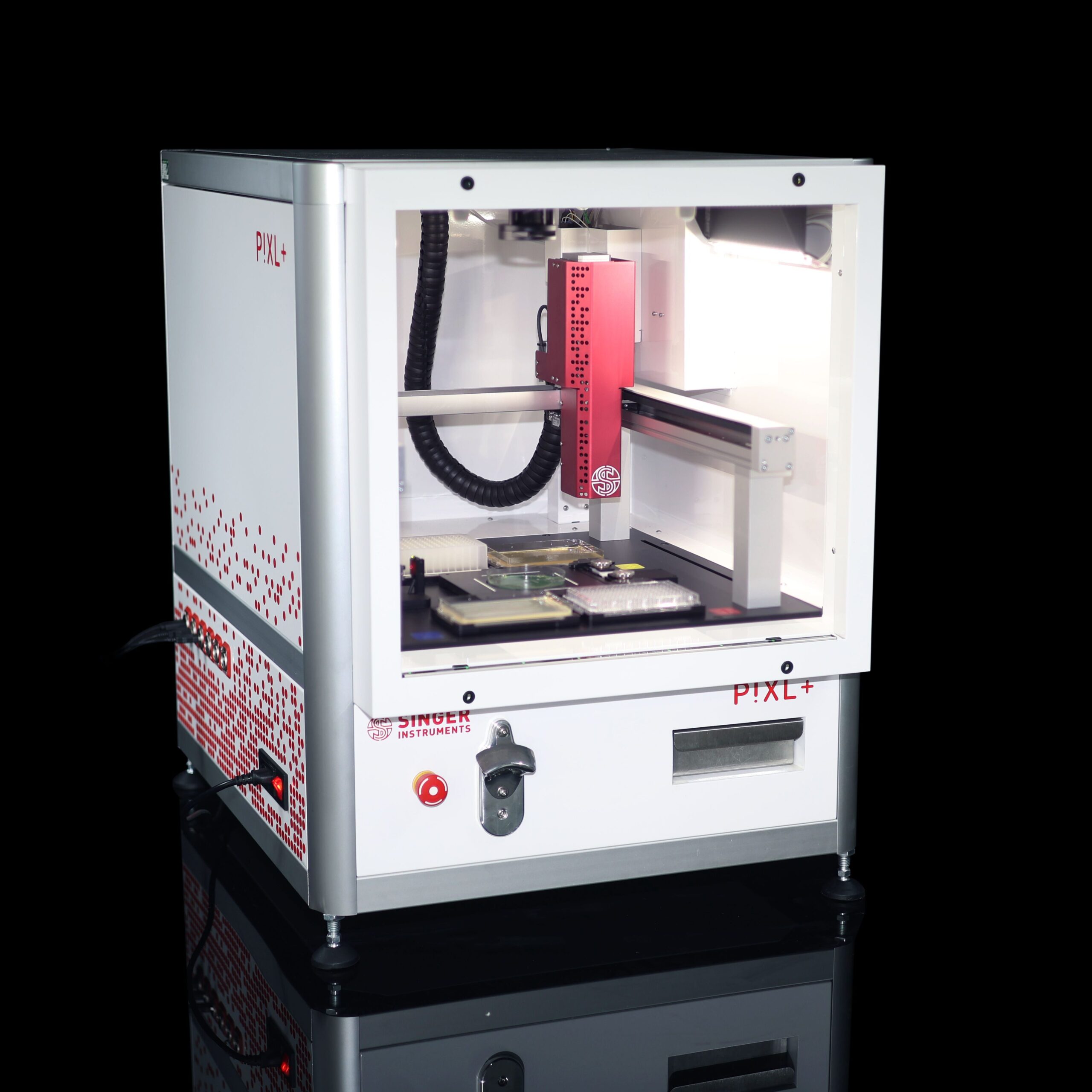 PIXL+ precision microbial colony picker with a space saving door.
